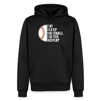 Baseball Sport Baseballspieler Pitcher Catcher USA - Männer Premium Bio Hoodie - Schwarz - Vorne - Nico (187cm)