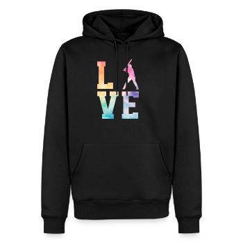 Baseball Sport Baseballspieler Pitcher Catcher USA - Männer Premium Bio Hoodie - Schwarz - Vorne - Nico (187cm)