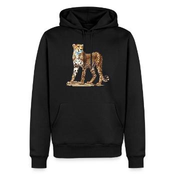 Cheetah Geparde Gepard - Männer Premium Bio Hoodie - Schwarz - Vorne - Nico (187cm)