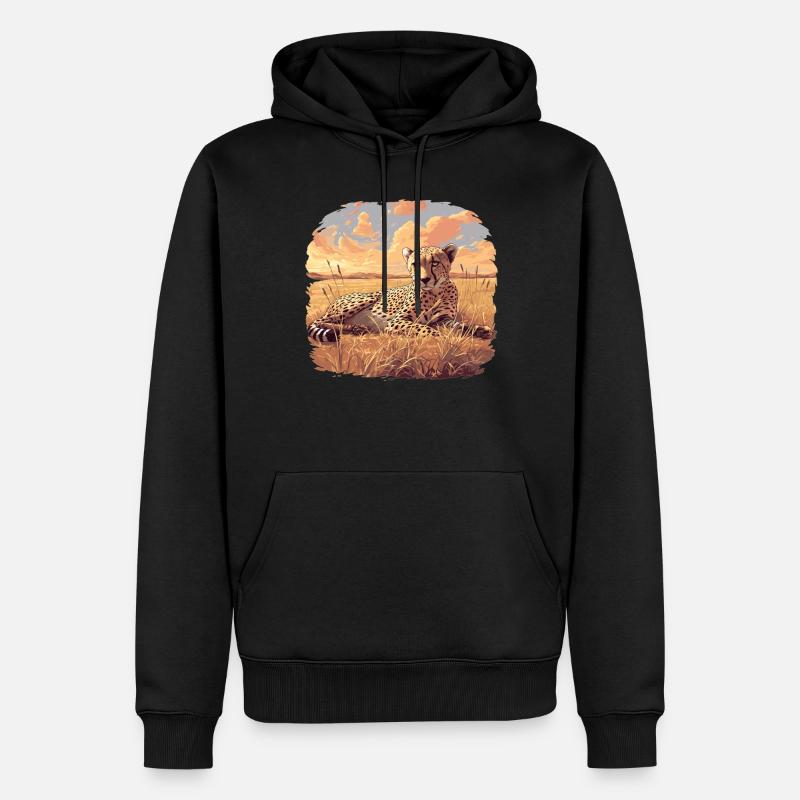Guépard Geparde Gepard - Sweat à capuche Premium bio Homme - noir