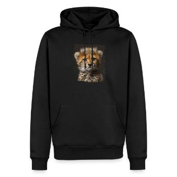 Cheetah Geparde Gepard - Männer Premium Bio Hoodie - Schwarz - Vorne - Nico (187cm)