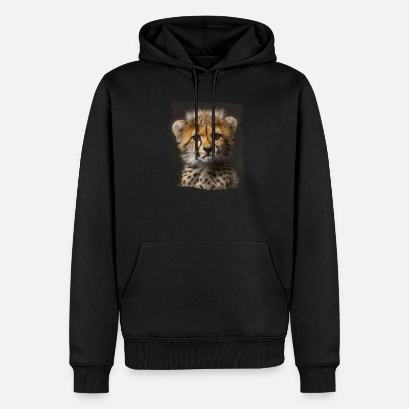 Cheetah Geparde Gepard - Männer Premium Bio Hoodie - Schwarz