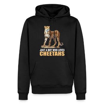 Cheetah Geparde Gepard - Männer Premium Bio Hoodie - Schwarz - Vorne - Nico (187cm)