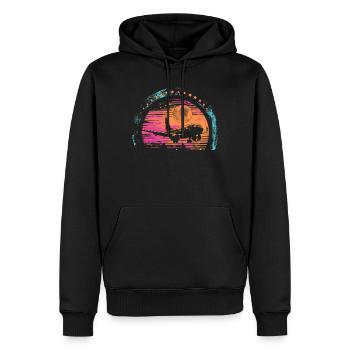 Meine Erste Flugreise Erstes Mal Fliegen - Männer Premium Bio Hoodie - Schwarz - Vorne - Nico (187cm)