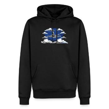 Meine Erste Flugreise Erstes Mal Fliegen - Männer Premium Bio Hoodie - Schwarz - Vorne - Nico (187cm)