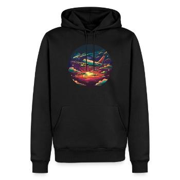 Meine Erste Flugreise Erstes Mal Fliegen - Männer Premium Bio Hoodie - Schwarz - Vorne - Nico (187cm)