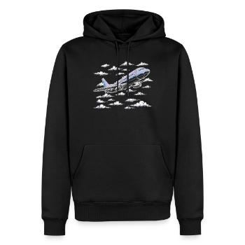 Meine Erste Flugreise Erstes Mal Fliegen - Männer Premium Bio Hoodie - Schwarz - Vorne - Nico (187cm)