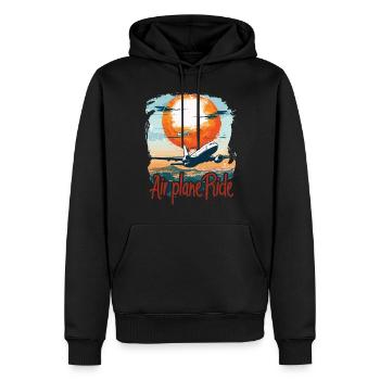 Meine Erste Flugreise Erstes Mal Fliegen - Männer Premium Bio Hoodie - Schwarz - Vorne - Nico (187cm)