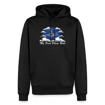 Meine Erste Flugreise Erstes Mal Fliegen - Männer Premium Bio Hoodie - Schwarz - Vorne - Nico (187cm)
