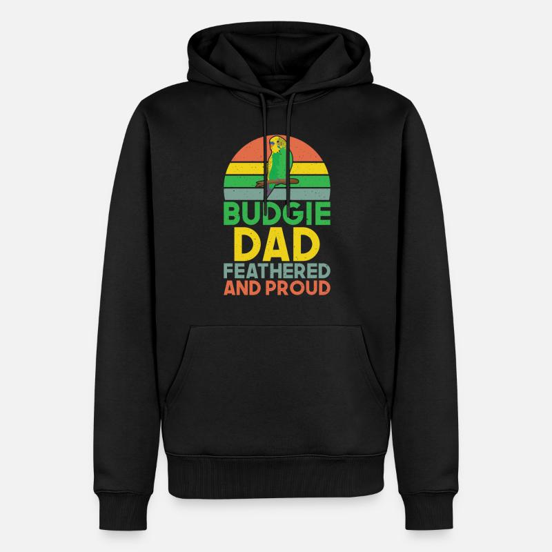 Budgie Gift - Männer Premium Bio Hoodie - Schwarz