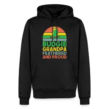 Budgie Gift - Männer Premium Bio Hoodie - Schwarz - Vorne - Nico (187cm)