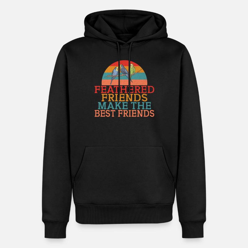 Budgie Gift - Männer Premium Bio Hoodie - Schwarz