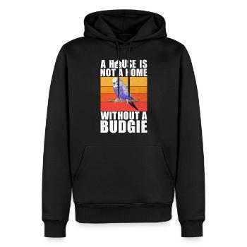 Budgie Gift - Männer Premium Bio Hoodie - Schwarz - Vorne - Nico (187cm)