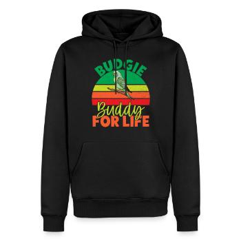 Budgie Gift - Männer Premium Bio Hoodie - Schwarz - Vorne - Nico (187cm)
