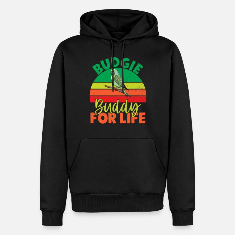 Budgie Gift - Männer Premium Bio Hoodie - Schwarz