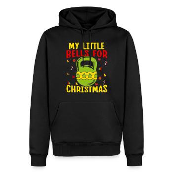 Fitness Fanatics My Little Bells For Christmas - Men’s Premium Organic Hoodie - black - Front - Nico (187cm)