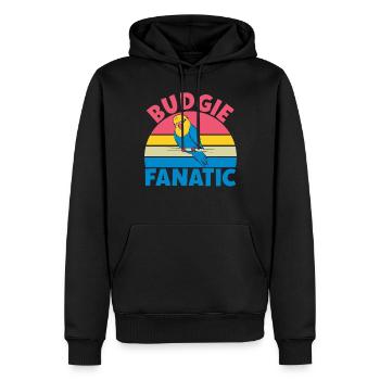 Budgie Gift - Men’s Premium Organic Hoodie - black - Front - Nico (187cm)