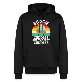 Budgie Gift - Men’s Premium Organic Hoodie - black - Front - Nico (187cm)