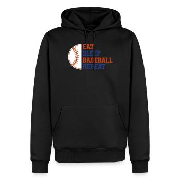 Baseball Sport Baseballspieler Pitcher Catcher USA - Männer Premium Bio Hoodie - Schwarz - Vorne - Nico (187cm)