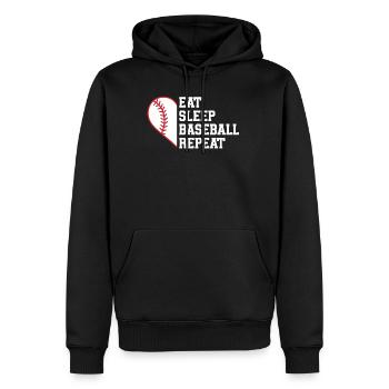 Baseball Sport Baseballspieler Pitcher Catcher USA - Männer Premium Bio Hoodie - Schwarz - Vorne - Nico (187cm)