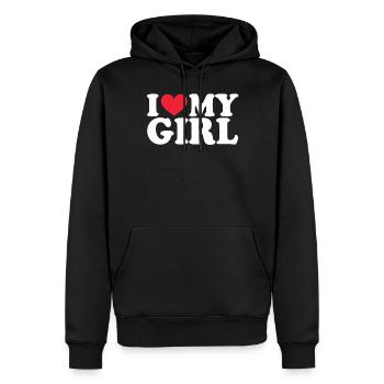 Girlfriend Freundin Beziehung Couple Liebe Pärchen - Männer Premium Bio Hoodie - Schwarz - Vorne - Nico (187cm)
