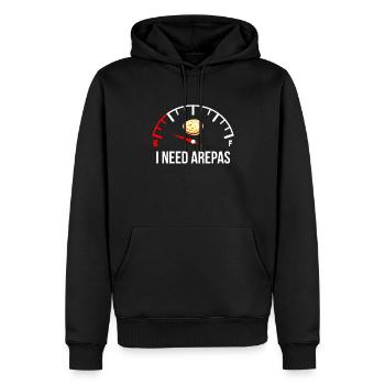 necesito arepas, venezuelan arepa - Männer Premium Bio Hoodie - Schwarz - Vorne - Nico (187cm)