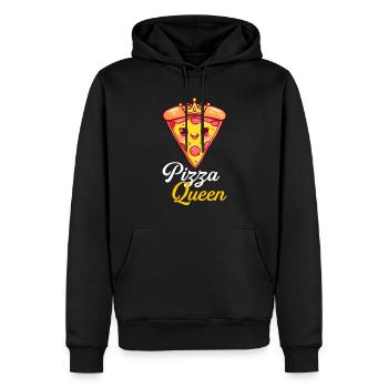 pizza queen, funny pizza lover - Männer Premium Bio Hoodie - Schwarz - Vorne - Nico (187cm)