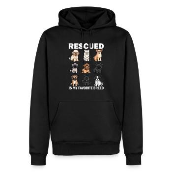 Rescued Is My Favorite Breed, dog rescue - Männer Premium Bio Hoodie - Schwarz - Vorne - Nico (187cm)