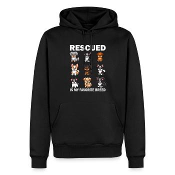 Rescued Is My Favorite Breed, dog rescue - Männer Premium Bio Hoodie - Schwarz - Vorne - Nico (187cm)