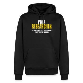 Forscher Lustig Spruch Beruf Kollegen Geschenk - Männer Premium Bio Hoodie - Schwarz - Vorne - Nico (187cm)