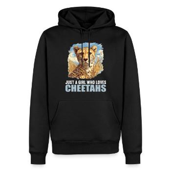 Guépard Geparde Gepard - Sweat à capuche Premium bio Homme - noir - Devant - Nico (187cm)
