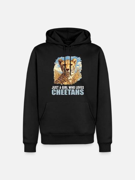 Cheetah Geparde Gepard - Men’s Premium Organic Hoodie - black