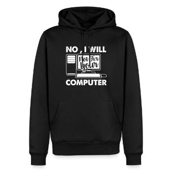 Programmer I Will Not Fix Your Computer - Men’s Premium Organic Hoodie - black - Front - Nico (187cm)