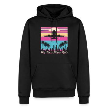 Meine Erste Flugreise Erstes Mal Fliegen - Männer Premium Bio Hoodie - Schwarz - Vorne - Nico (187cm)
