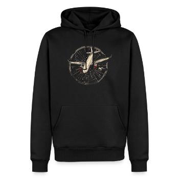 Meine Erste Flugreise Erstes Mal Fliegen - Männer Premium Bio Hoodie - Schwarz - Vorne - Nico (187cm)