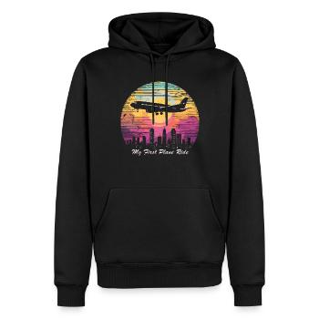 Meine Erste Flugreise Erstes Mal Fliegen - Männer Premium Bio Hoodie - Schwarz - Vorne - Nico (187cm)