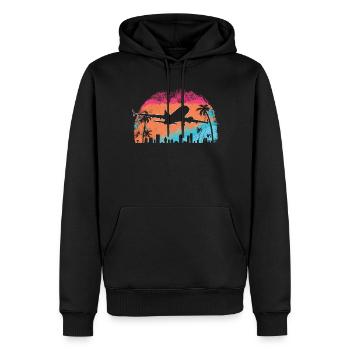 Meine Erste Flugreise Erstes Mal Fliegen - Männer Premium Bio Hoodie - Schwarz - Vorne - Nico (187cm)