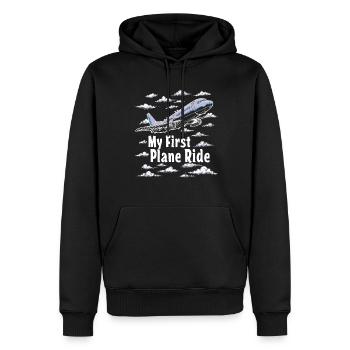 Meine Erste Flugreise Erstes Mal Fliegen - Männer Premium Bio Hoodie - Schwarz - Vorne - Nico (187cm)