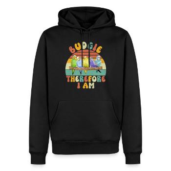 Budgie Gift - Men’s Premium Organic Hoodie - black - Front - Nico (187cm)