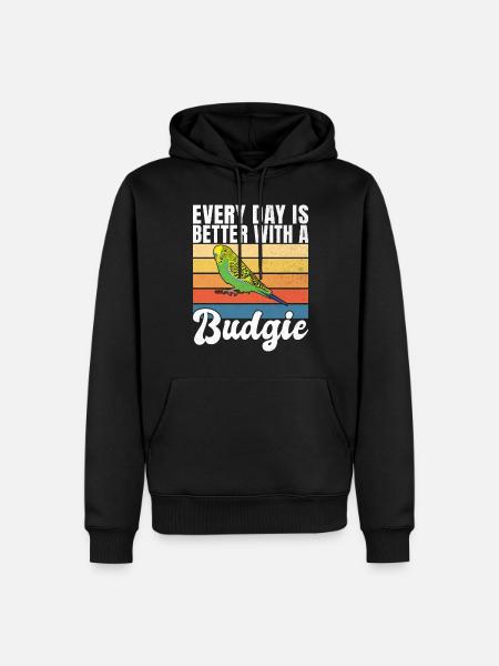 Budgie Gift - Men’s Premium Organic Hoodie - black