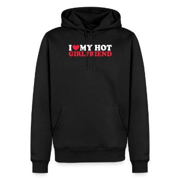 Girlfriend Freundin Beziehung Couple Liebe Pärchen - Männer Premium Bio Hoodie - Schwarz - Vorne - Nico (187cm)