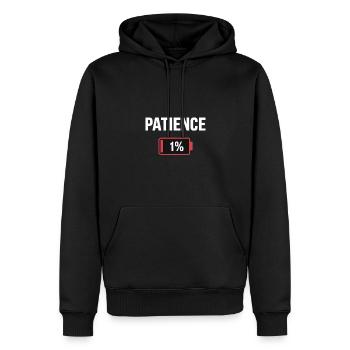 Patience 1% - Sweat à capuche Premium bio Homme - noir - Devant - Nico (187cm)