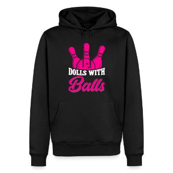 Bowling Girl Funny Ladies Team Bowler Sport - Männer Premium Bio Hoodie - Schwarz - Vorne - Nico (187cm)