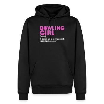 Bowling Girl Funny Ladies Team Bowler Sport - Männer Premium Bio Hoodie - Schwarz - Vorne - Nico (187cm)