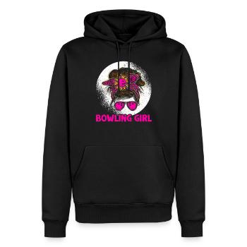 Bowling Girl Funny Ladies Team Bowler Sport - Männer Premium Bio Hoodie - Schwarz - Vorne - Nico (187cm)