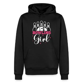 Bowling Girl Funny Ladies Team Bowler Sport - Männer Premium Bio Hoodie - Schwarz - Vorne - Nico (187cm)