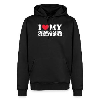 Petite amie Petite amie Relation Couple Amour Couple - Sweat à capuche Premium bio Homme - noir - Devant - Nico (187cm)
