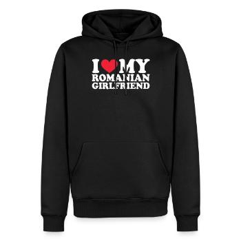 Rumänin Freundin Girlfriend Beziehung Couple Liebe - Männer Premium Bio Hoodie - Schwarz - Vorne - Nico (187cm)