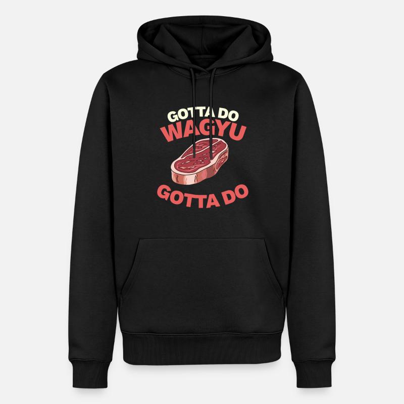 Wagyu Steak - Männer Premium Bio Hoodie - Schwarz