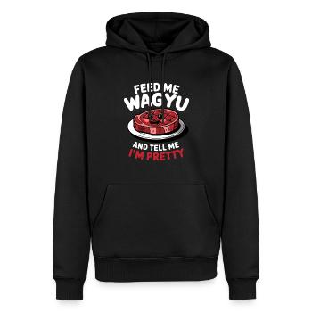Wagyu Steak - Men’s Premium Organic Hoodie - black - Front - Nico (187cm)
